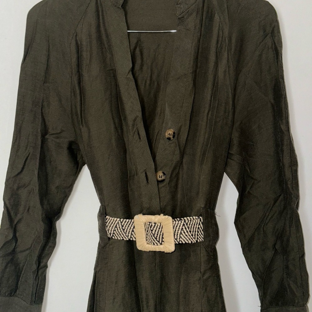 Zara Olive Green Jumpsuit with Belt